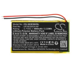 Batterie pour Palm UP383562A A6 (900 mAh/3.33 Wh, 3.7 V)