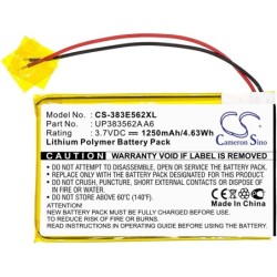 Batterie pour Palm UP383562A A6 (1250 mAh/4.63 Wh, 3.7 V)
