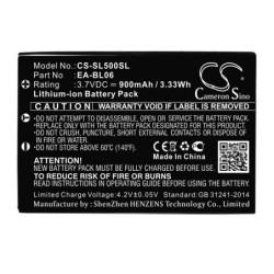 Batterie pour Sharp Zaurus SL-5000D (900 mAh/3.33 Wh, 3.7 V)