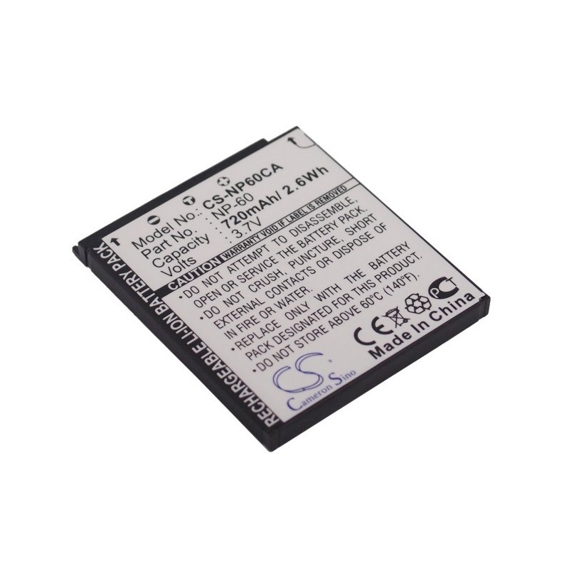 Batterie pour Casio NP-60 (720 mAh/2.66 Wh, 3.7 V)