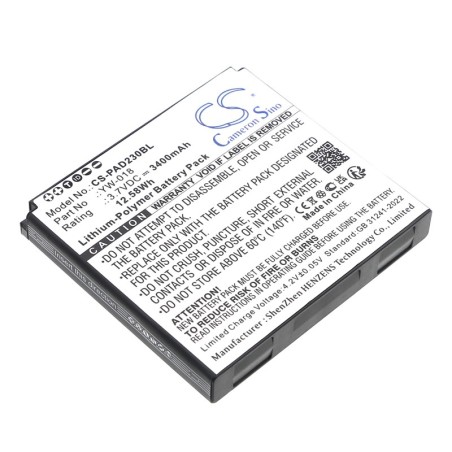Batterie pour Pax D230 (3400 mAh/12.58 Wh, 3.7 V)