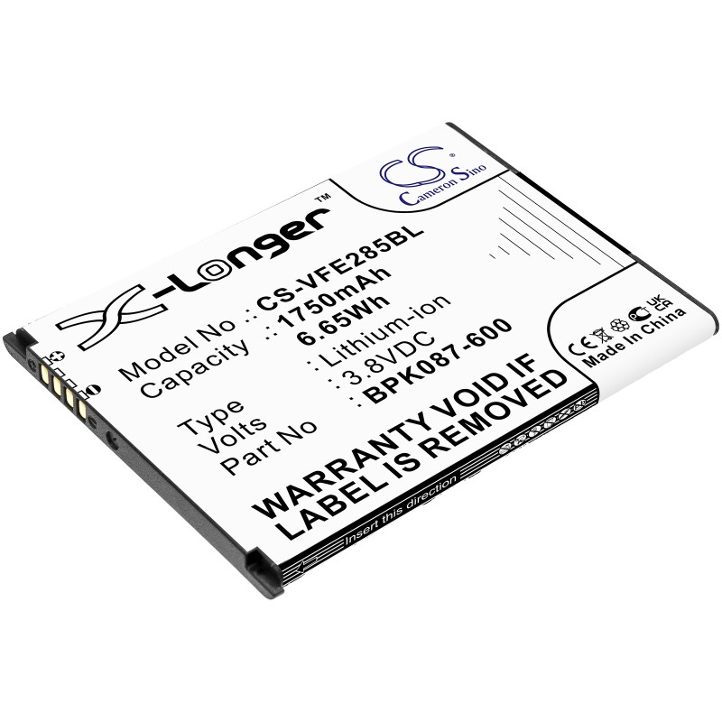 Batterie pour VeriFone E285 (1750 mAh/6.65 Wh, 3.8 V)