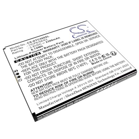 Batterie pour DATECS BlueCase 50 (2300 mAh/8.74 Wh, 3.8 V)