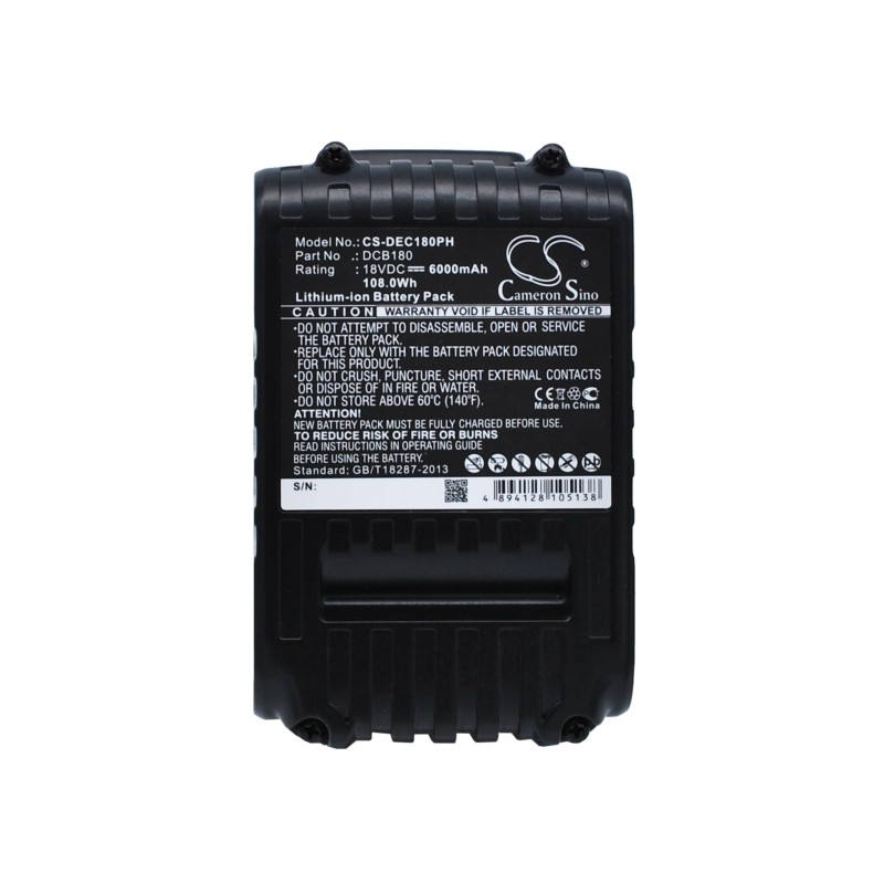 Batterie pour DeWalt DCHJ064B (6000 mAh/108 Wh, 18 V)