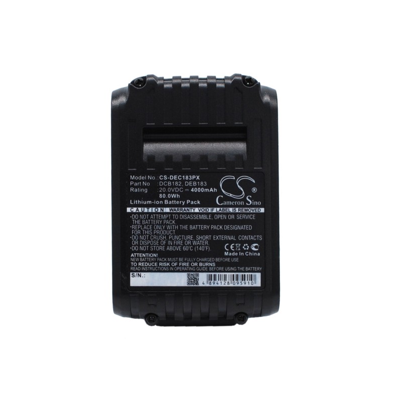 Batterie pour DeWalt DCG412 (4000 mAh/80 Wh, 20 V)
