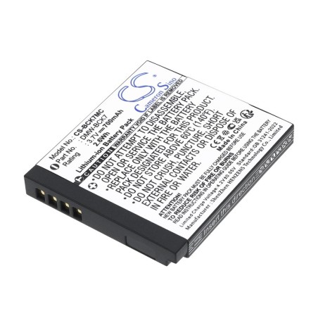Batterie pour Panasonic Lumix DMC-S2EF (700 mAh/2.59 Wh, 3.7 V)