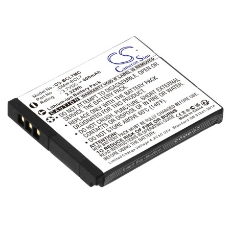 Batterie pour Panasonic DMW-BCL7E (600 mAh/2.22 Wh, 3.7 V)