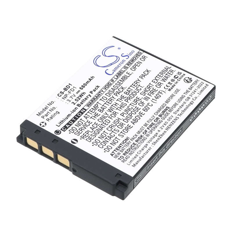Batterie pour Sony NP-FD1 (680 mAh/2.52 Wh, 3.7 V)