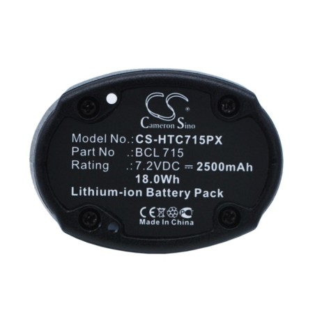 Batterie pour Hitachi BCL 715 (2500 mAh/18 Wh, 7.2 V)