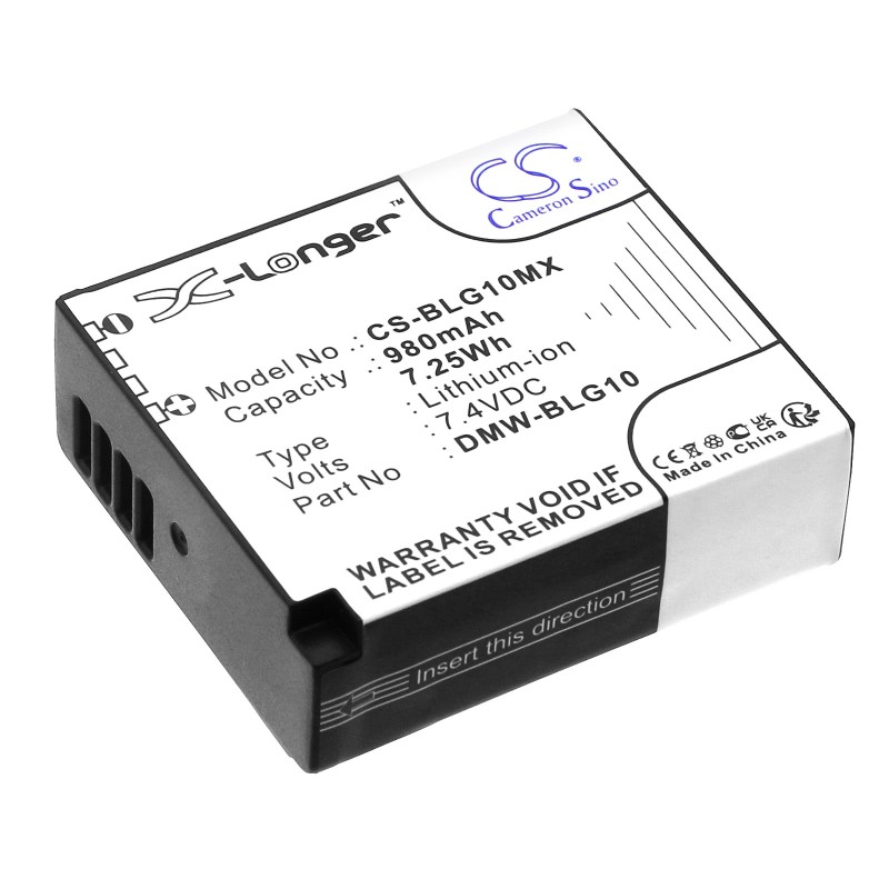 Batterie pour Panasonic Lumix DMC-GF6K (980 mAh/7.25 Wh, 7.4 V)