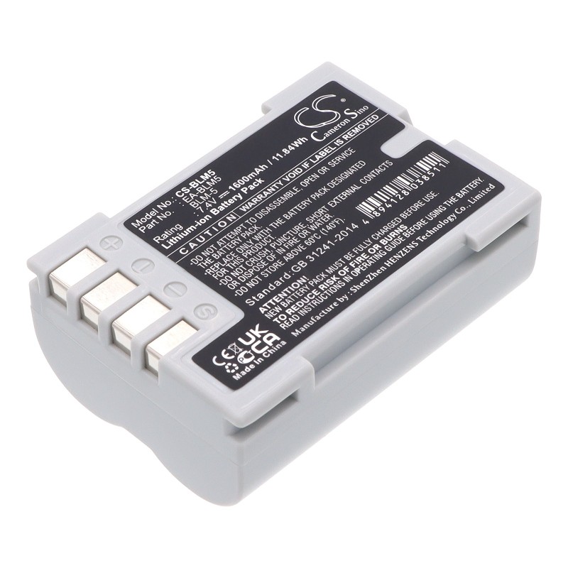 Batterie pour Olympus E5 (1600 mAh/11.84 Wh, 7.4 V)