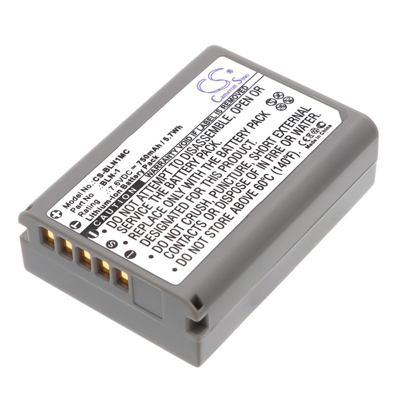 Batterie pour Olympus E-M5 (750 mAh/5.7 Wh, 7.6 V)