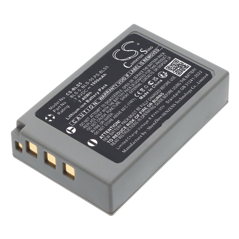 Batterie pour Olympus PEN E-PL3 (1000 mAh/7.4 Wh, 7.4 V)
