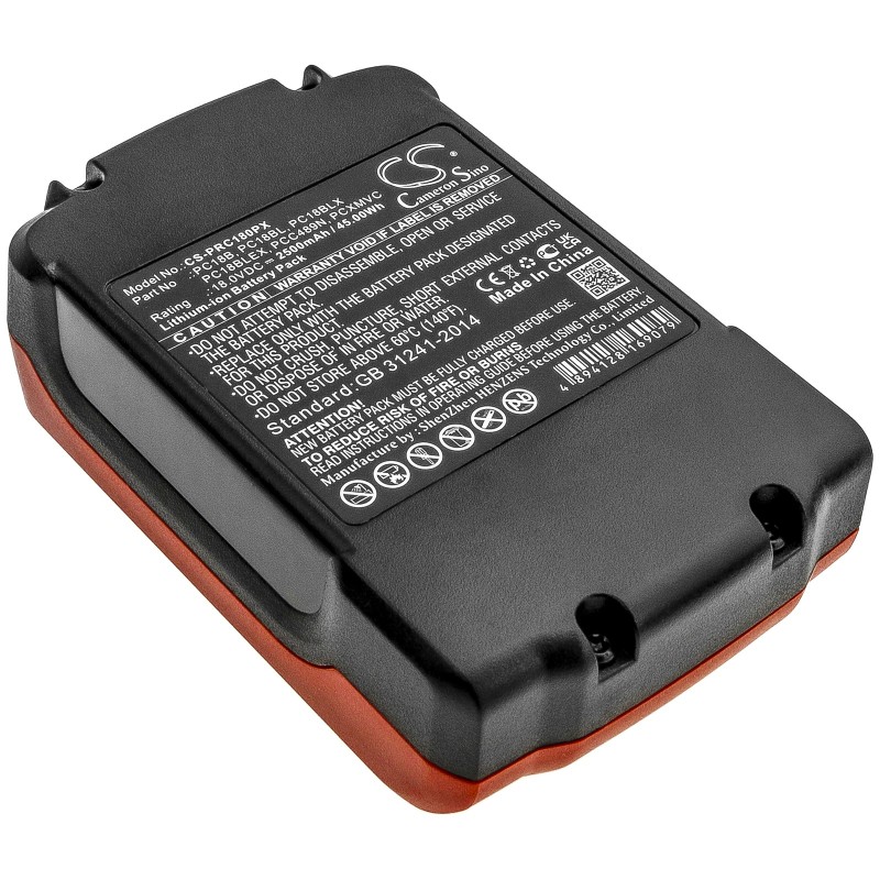 Batterie pour Porter Cable PC18CS (2500 mAh/45 Wh, 18 V)