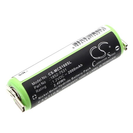 Batterie pour Wella KR-800 AAE (2000 mAh/2.4 Wh, 1.2 V)