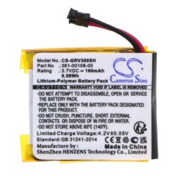 Batterie pour Garmin 361-00108-00 (160 mAh/0.59 Wh, 3.7 V)