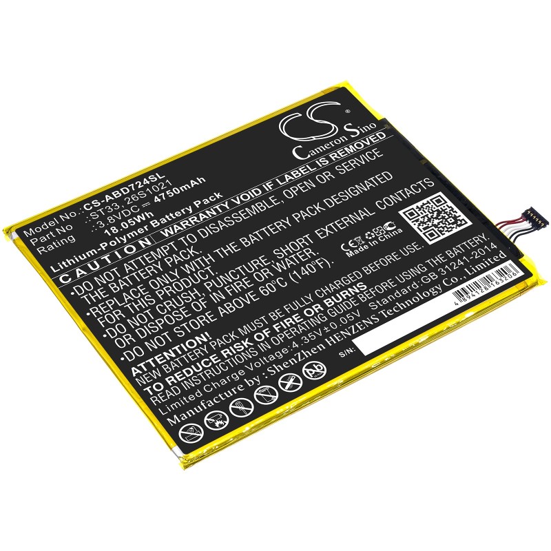 Batterie pour Amazon ST33 (4750 mAh/18.05 Wh, 3.8 V)