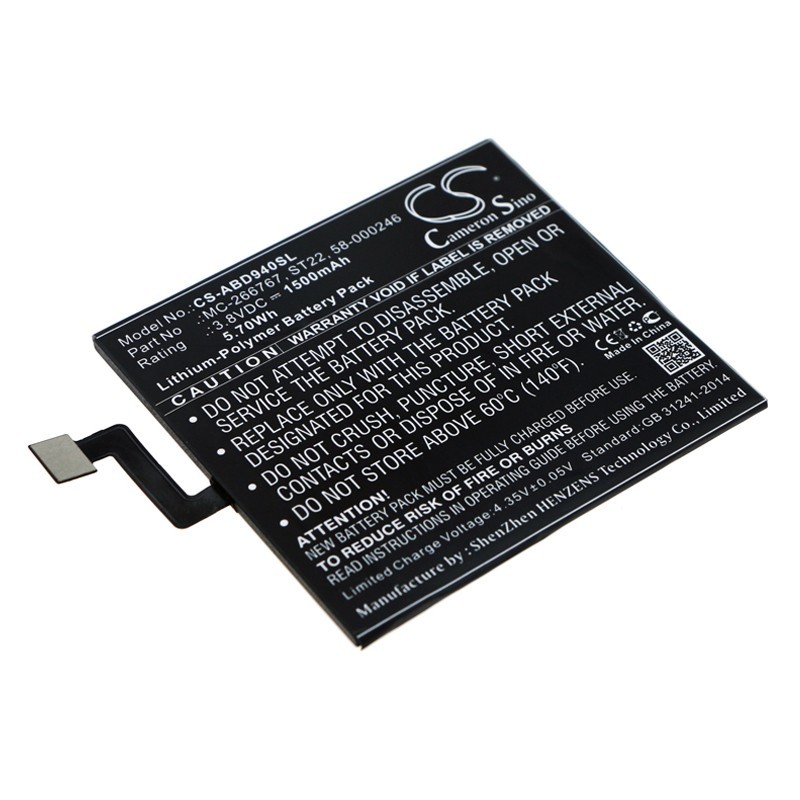 Batterie pour Amazon ST22 (1500 mAh/5.7 Wh, 3.8 V)