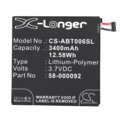 Batterie pour Amazon Fire HD 6 (3400 mAh/12.58 Wh, 3.7 V)