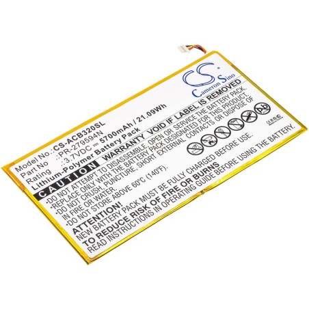 Batterie pour Acer A6003 (5700 mAh/21.09 Wh, 3.7 V)