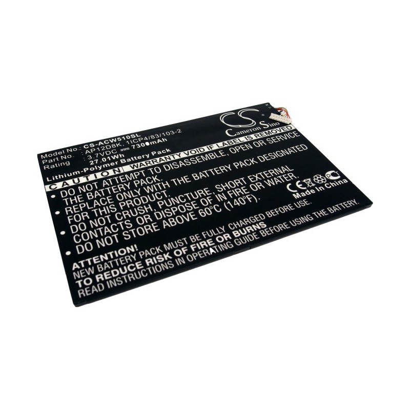 Batterie pour Acer Iconia Tab A3-A10 (7300 mAh/27.01 Wh, 3.7 V)