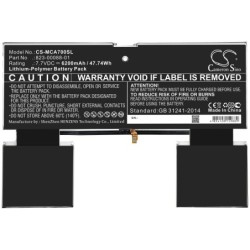Batterie pour Microsoft Surface A70 (6200 mAh/47.74 Wh, 7.7 V)