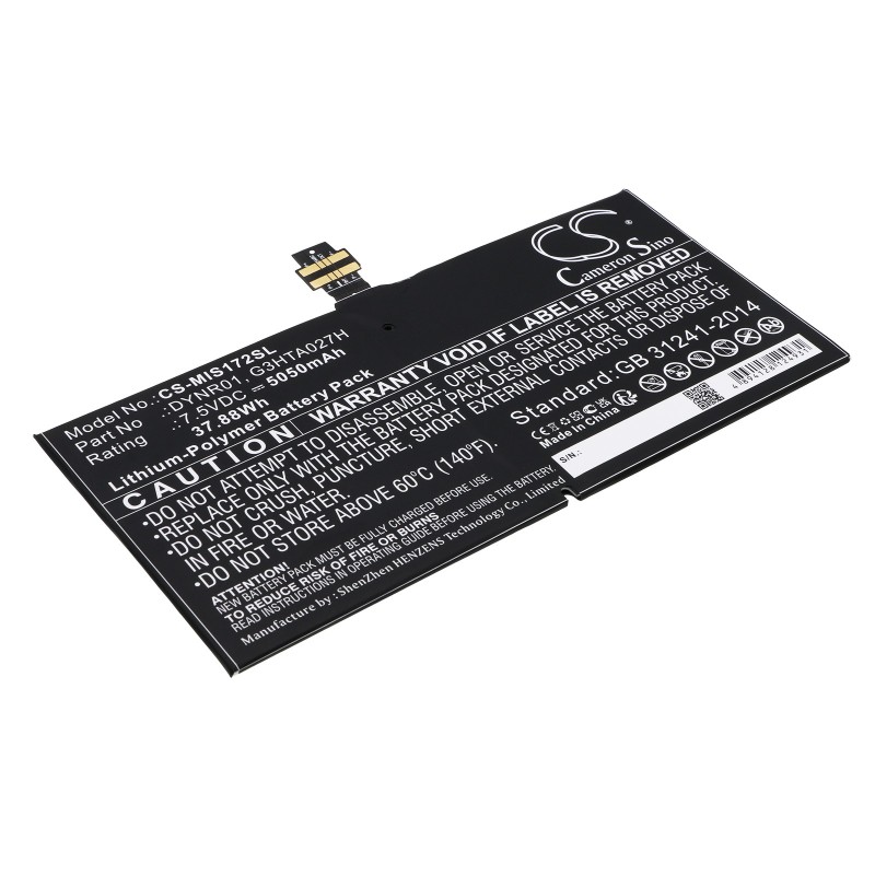 Batterie pour Microsoft DYNR01 (5050 mAh/37.88 Wh, 7.5 V)
