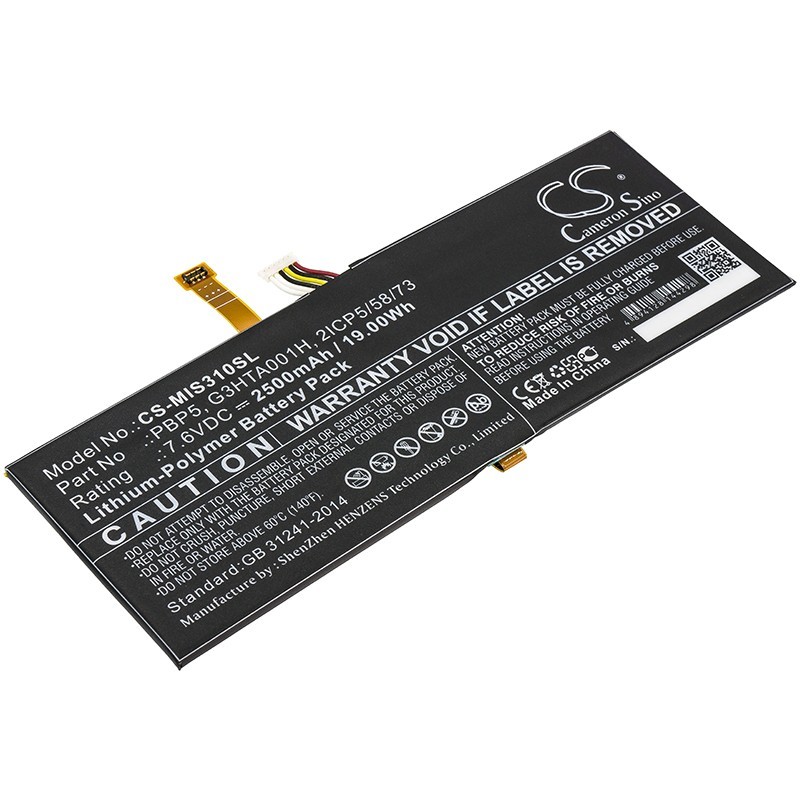 Batterie pour Microsoft PBP5 (2500 mAh/19 Wh, 7.6 V)