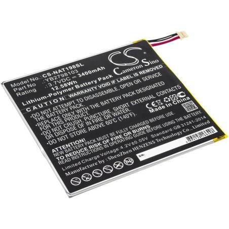 Batterie pour ONN Tablet 8 (3400 mAh/12.58 Wh, 3.7 V)