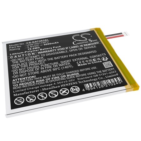 Batterie pour ONN Surf 8" 3rd (5000 mAh/19 Wh, 3.8 V)