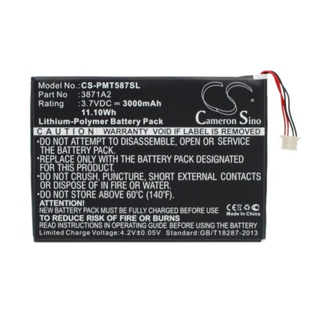 Batterie pour Prestigio 3871A2 (3000 mAh/11.1 Wh, 3.7 V)