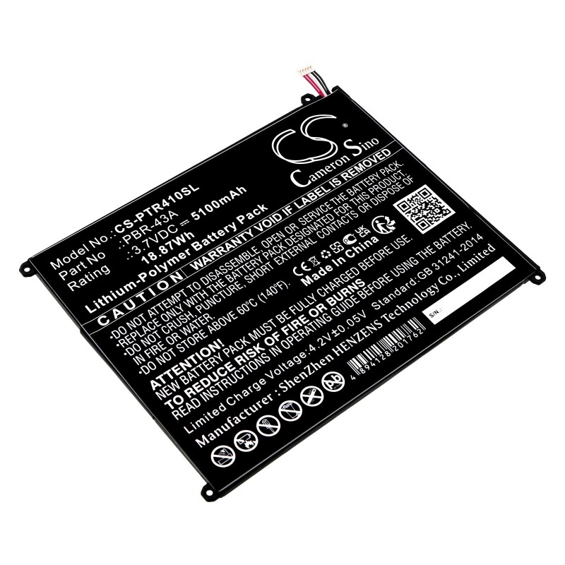 Batterie pour Pantech Element P4100 (5100 mAh/18.87 Wh, 3.7 V)