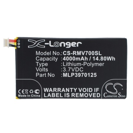 Batterie pour Verizon Ellipsis MV7A (4000 mAh/14.8 Wh, 3.7 V)