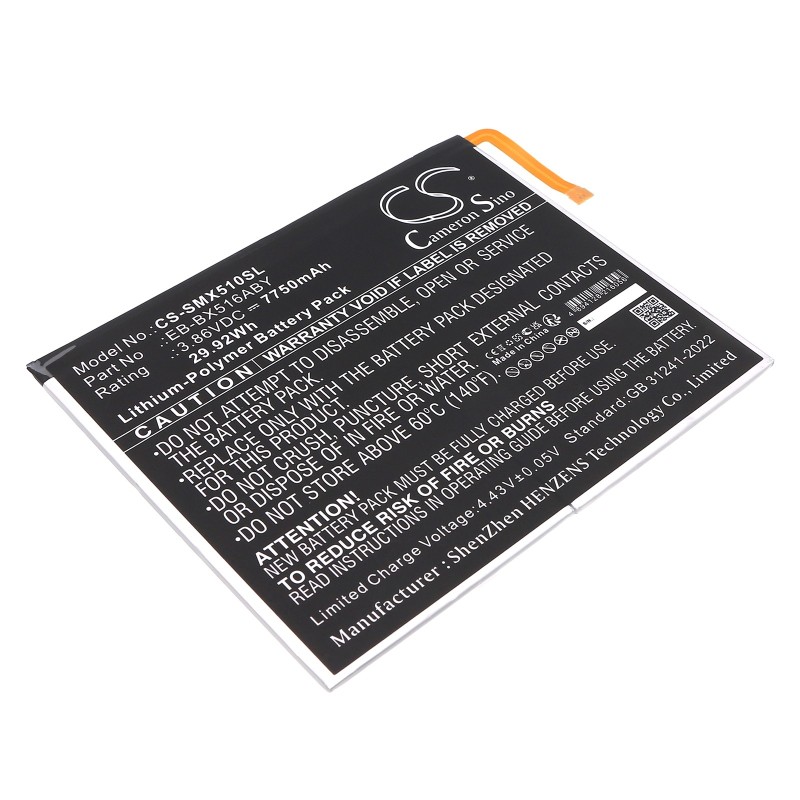 Batterie pour Samsung Galaxy Tab S9 FE (7750 mAh/29.92 Wh, 3.86 V)