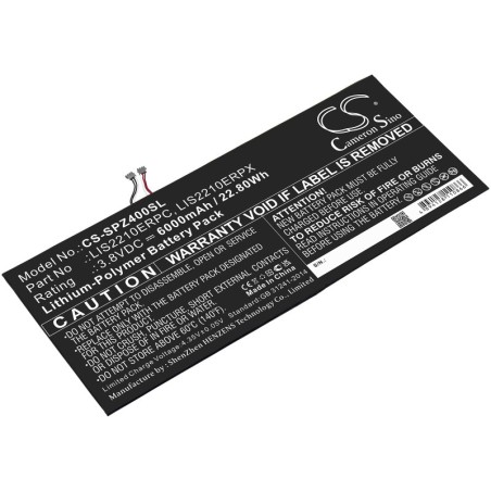 Batterie pour Sony SOT31 (6000 mAh/22.8 Wh, 3.8 V)