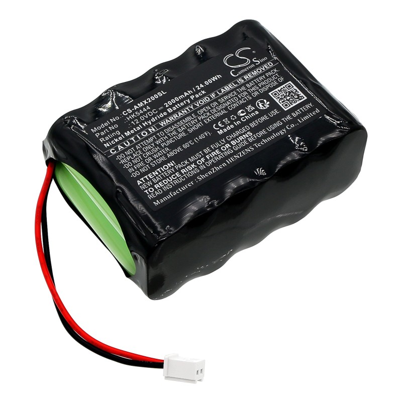 Batterie pour Amano PIX-200 DCF (2000 mAh/24 Wh, 12 V)