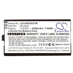 Batterie pour Hytera BL2202 (2000 mAh/7.6 Wh, 3.8 V)