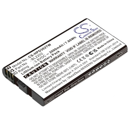 Batterie pour Hytera BD302 (2000 mAh/7.6 Wh, 3.8 V)