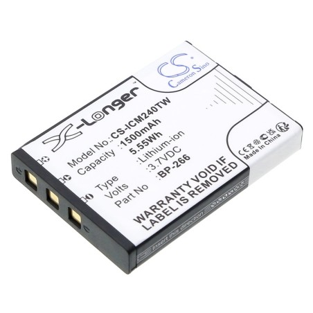 Batterie pour Icom BP-266 (1500 mAh/5.55 Wh, 3.7 V)