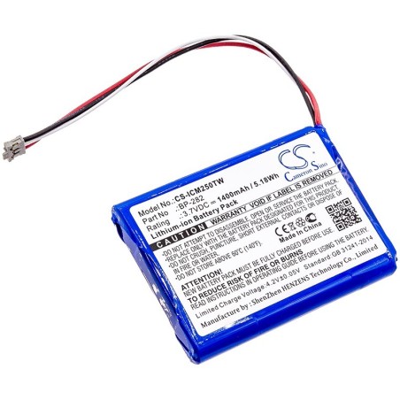 Batterie pour Icom BP-282 (1400 mAh/5.18 Wh, 3.7 V)