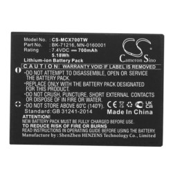 Batterie pour Cobra LI3900 (700 mAh/5.18 Wh, 7.4 V)