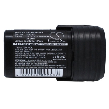 Batterie pour Worx WX677.7 (2000 mAh/24 Wh, 12 V)