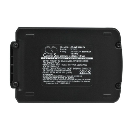 Batterie pour Worx WX166 (2000 mAh/40 Wh, 20 V)