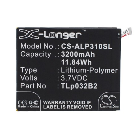 Batterie pour Alcatel One Touch Tab 7 (3200 mAh/11.84 Wh, 3.7 V)