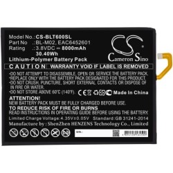 Batterie pour LG EAC6452601 (8000 mAh/30.4 Wh, 3.8 V)