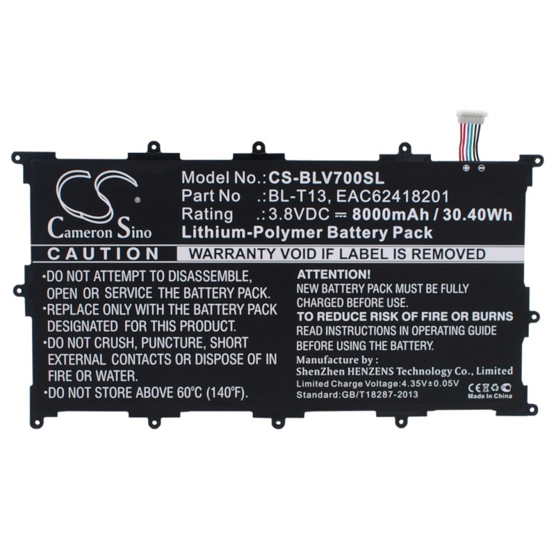 Batterie pour LG V700 (8000 mAh/30.4 Wh, 3.8 V)