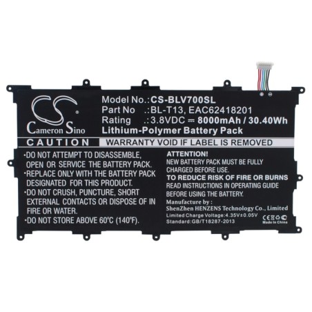 Batterie pour LG V700 (8000 mAh/30.4 Wh, 3.8 V)