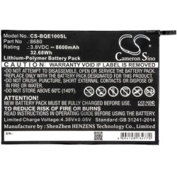 Batterie pour BQ E10 (8600 mAh/32.68 Wh, 3.8 V)