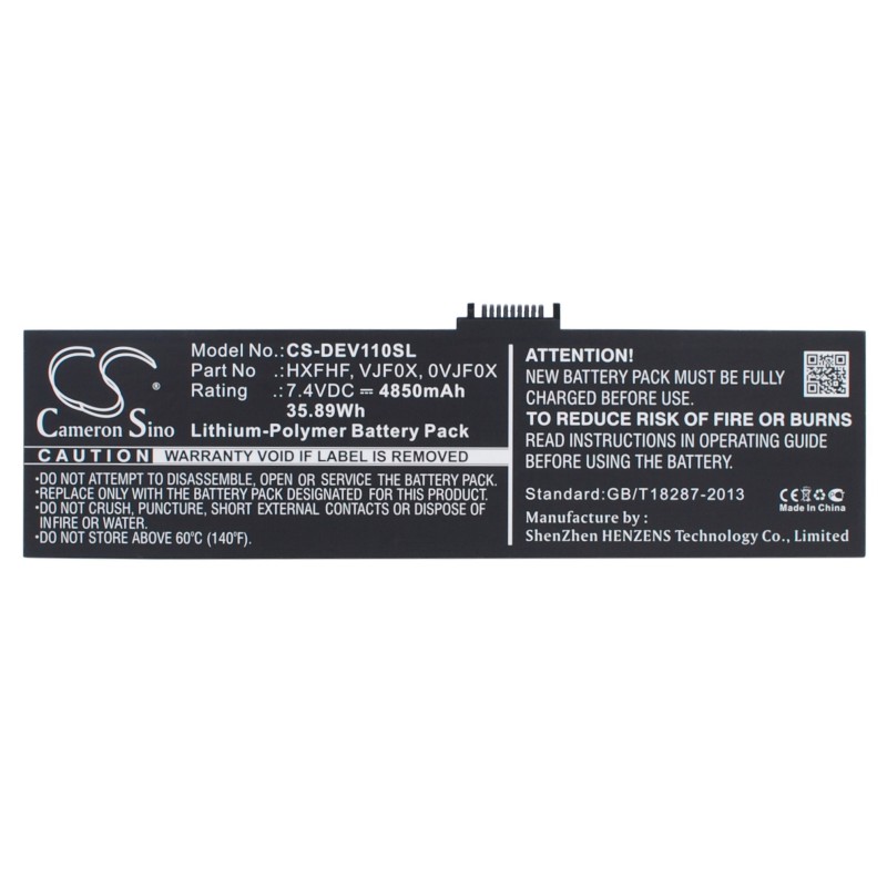 Batterie pour Dell 0VJF0X (4850 mAh/35.89 Wh, 7.4 V)