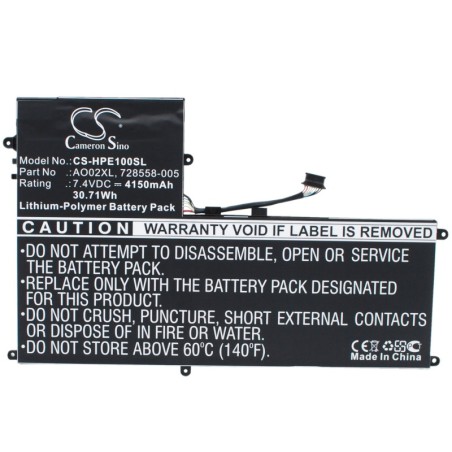 Batterie pour HP ElitePad 1000 G2 (E4S49AV) (4150 mAh/30.71 Wh, 7.4 V)